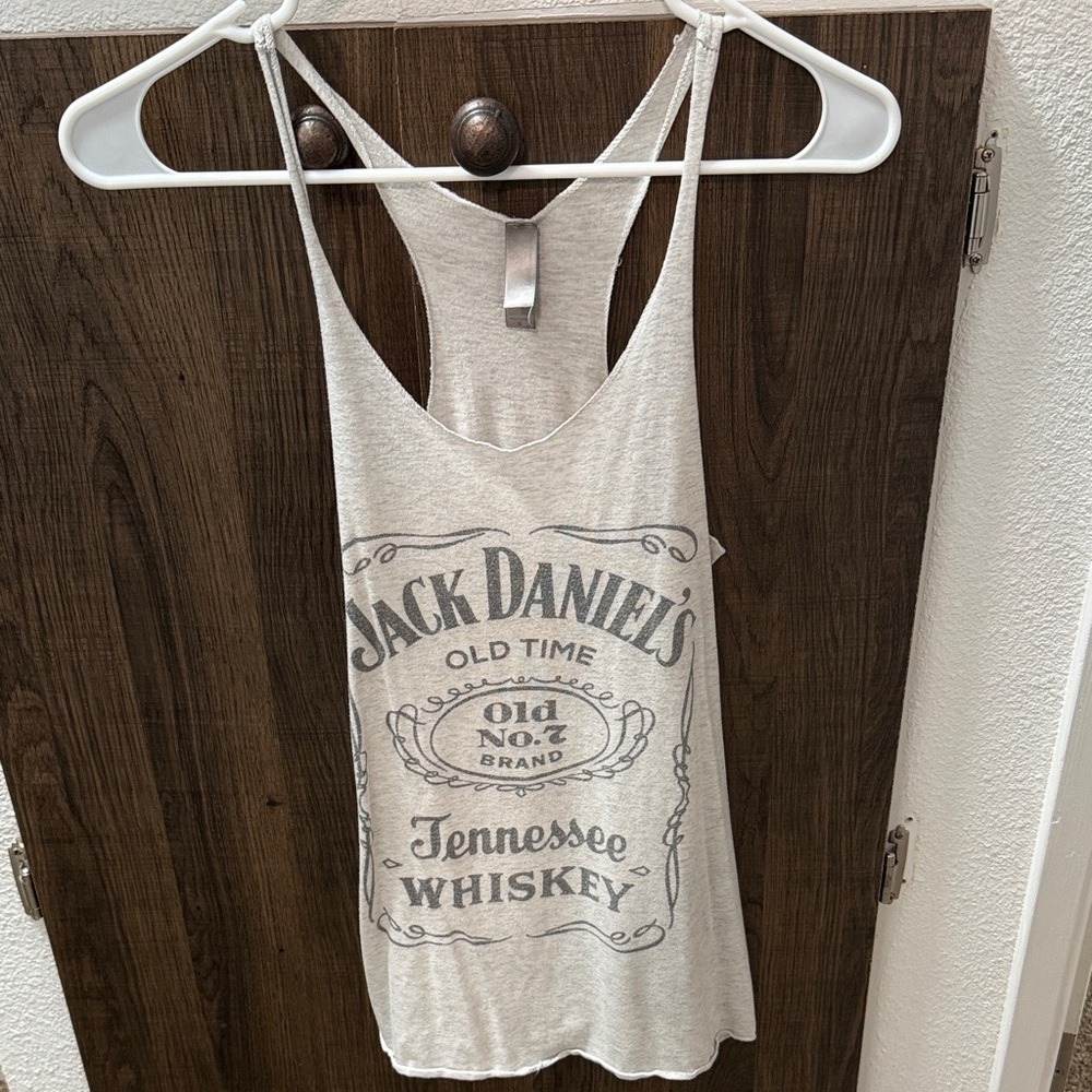 Next Level Apparel Gray Graphic Tank Top